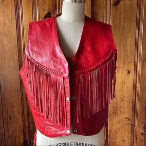90’s Fringed Leather Motorcycle Vest